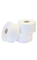 Luxury Mini Jumbo Toilet Roll 2 ply White 2¼" Core (12 Rolls)