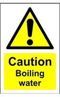 Caution Boiling Water Adhesive Sign (Each)