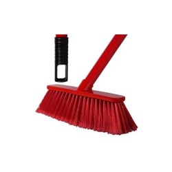 12" Deluxe Broom Complete with Handle - Red