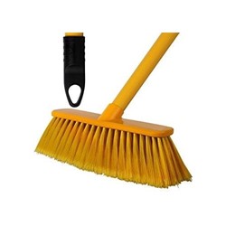 12" Deluxe Broom Complete with Handle - Yellow