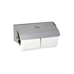 Dolphin Double Toilet Roll Holder Satin Stainless Steel