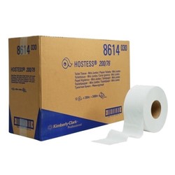 8614 Hostess 200/76 Mini Jumbo Toilet Roll 200 Mtr (Case 12)