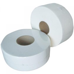 Jumbo Toilet Roll 2 ply White 3" Core (6 Rolls)